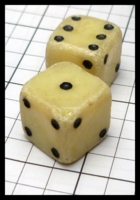 Dice : Dice - 6D Pipped - Ivory Worn Pair - Trade July 2016